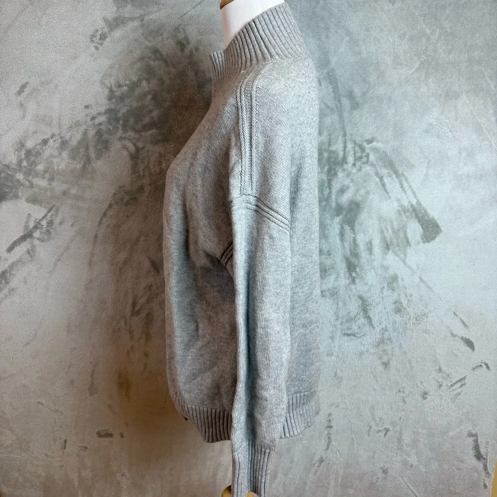 Magaschoni Mock Turtleneck Cozy Gray Sweater Wmn’s Petite Sz S